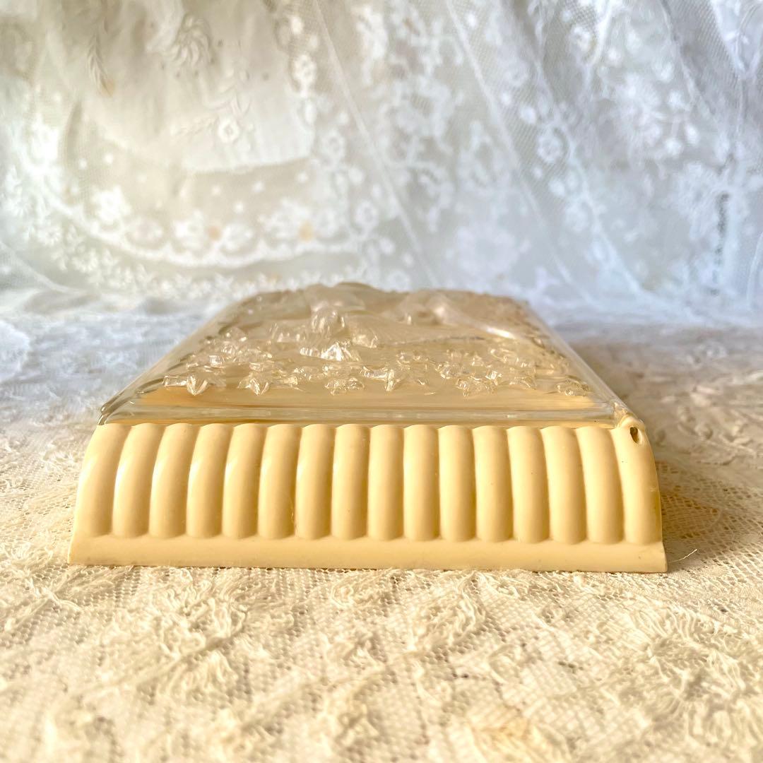 小鳥レリーフのメルスリーボックス　裁縫箱　フランスアンティークヴィンテージ