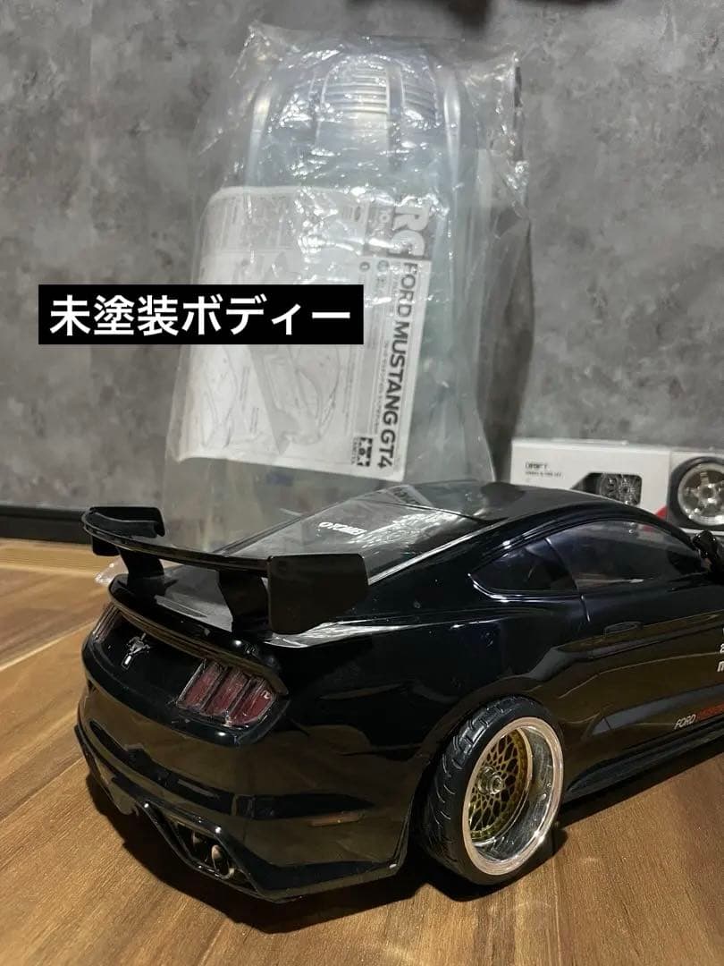 1/10【2台】マスタングGT4 新品ボディーと塗装済み(中古)ボディー LED
