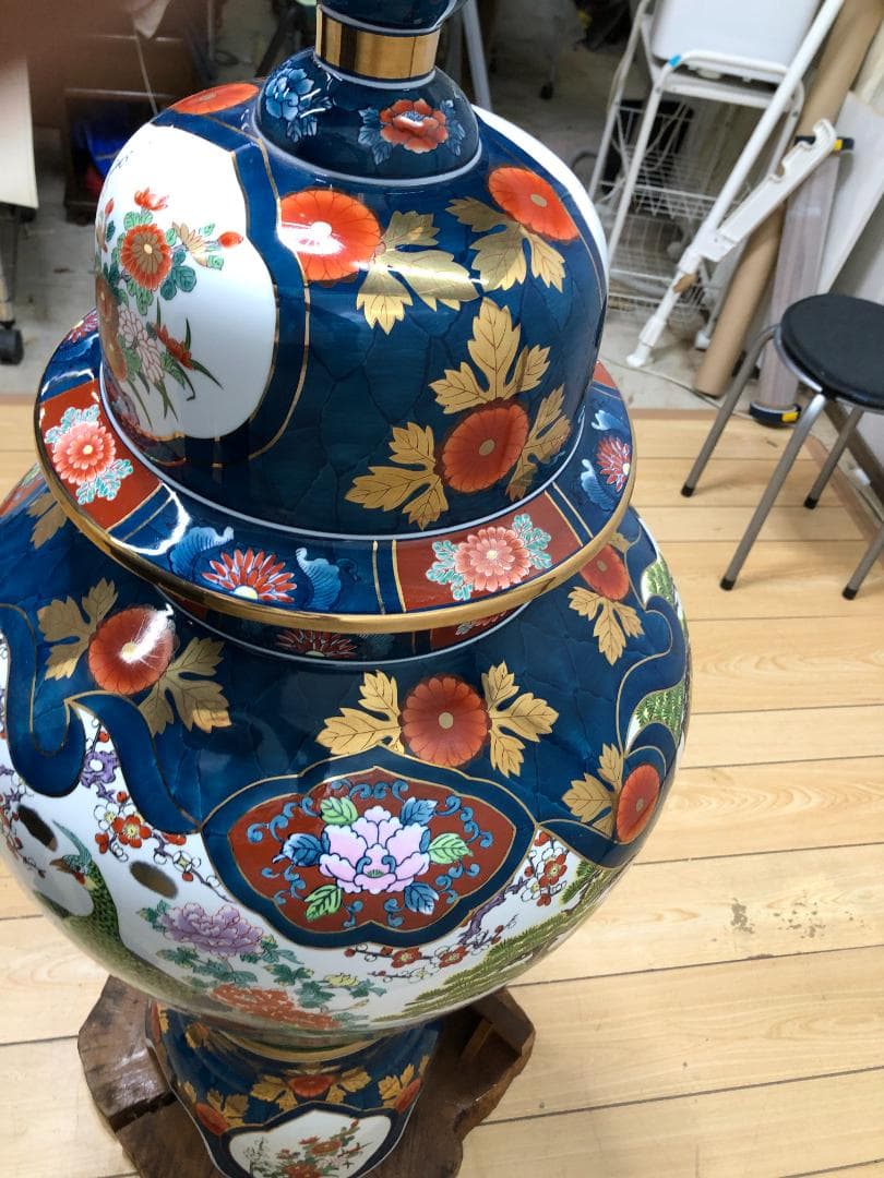 A 有田焼 金龍窯　博山作　飾壷　伝統工芸美術　250703-6