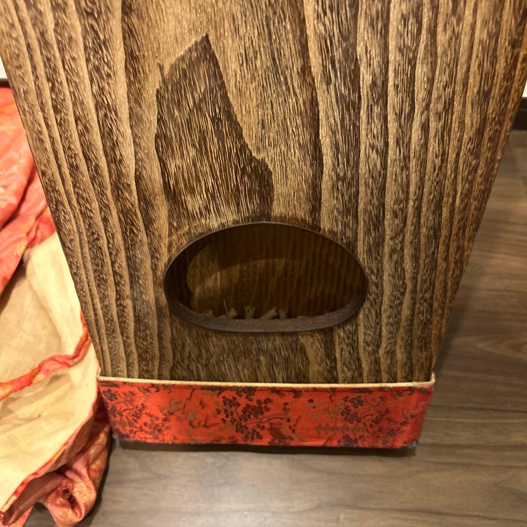 琴 箏 13弦 並甲 上角巻 蒔絵 すだれ彫　鶴　日の丸