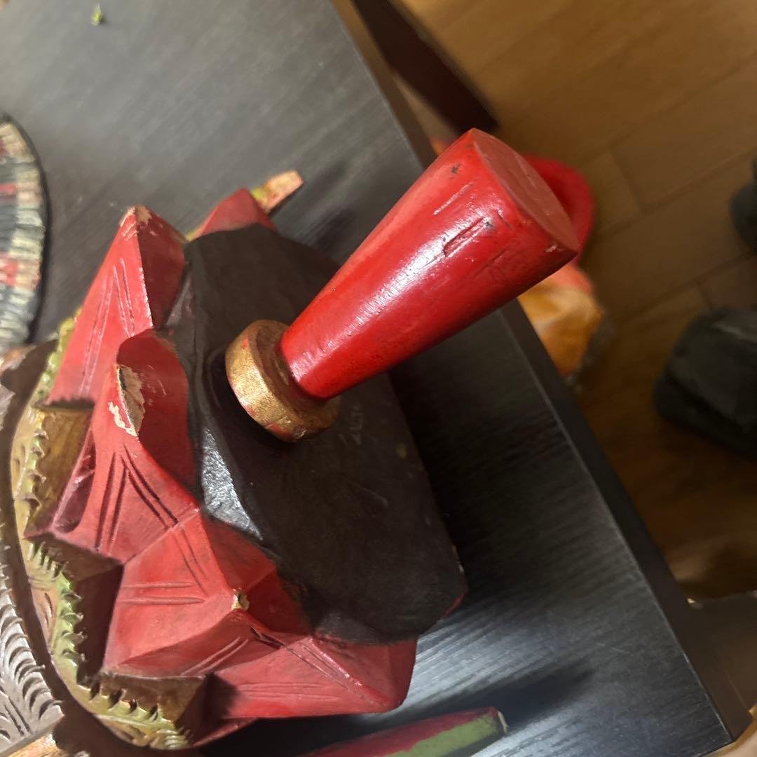 バロン 神様 木彫り 特大仮面 マスク 大型 2点セット バリ島 民族工芸