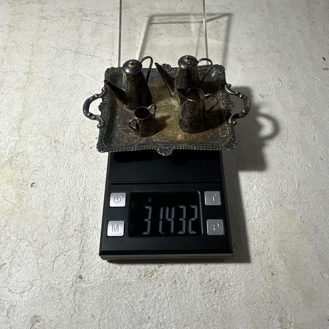 希少 silver 925 刻印 ミニチュア食器 銀食器 ポット 水差し 5点