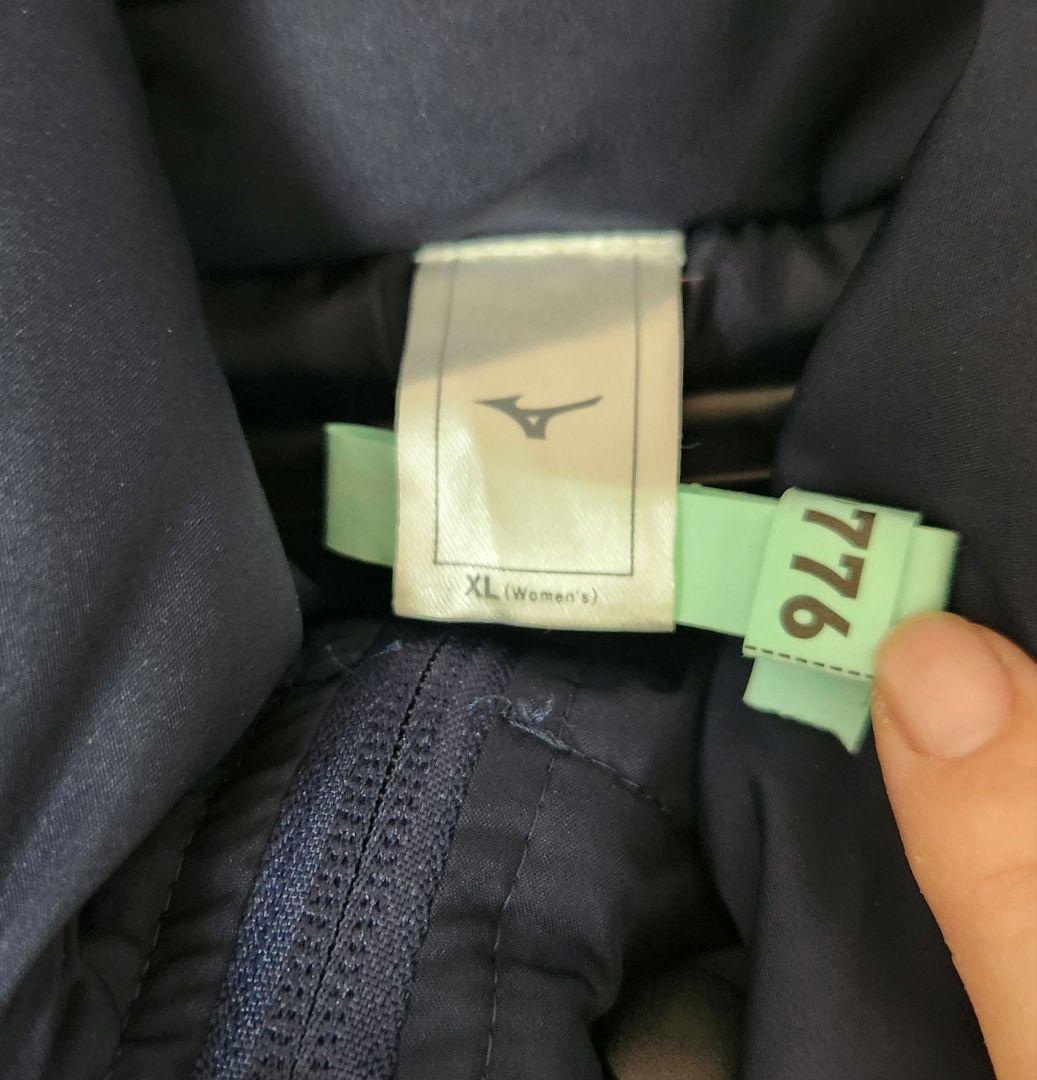 MIZUNOミズノフード付きロングコート ネイビー紺XL　ダウンベンチコート