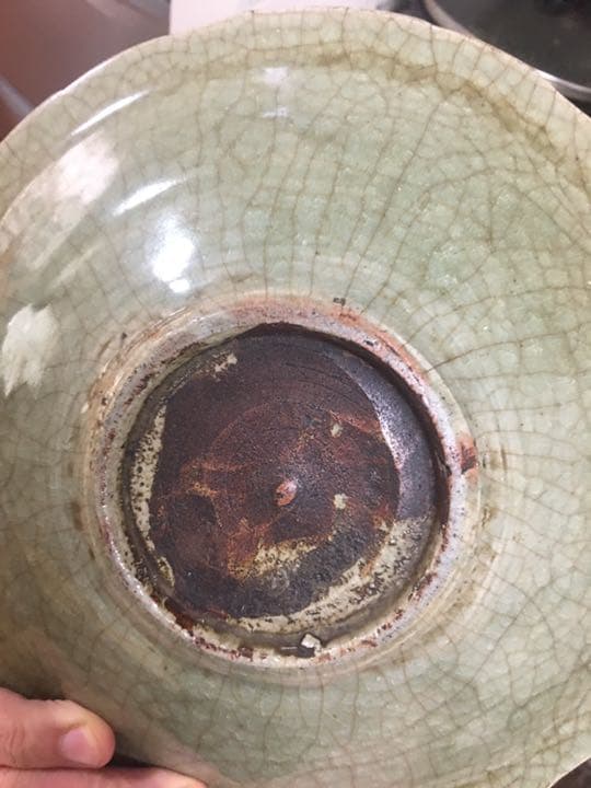 明代 龍泉窯大皿 青瓷 中国 古美術