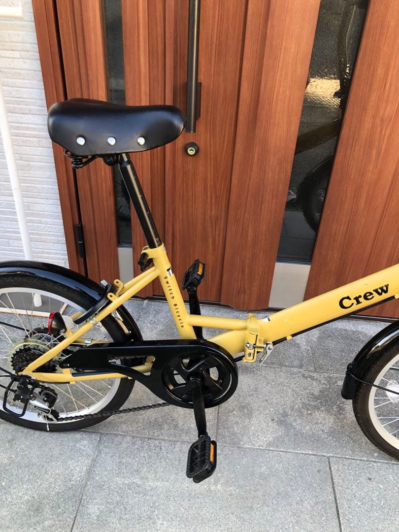 Crew 折り畳み自転車　ギア　ライト　鍵　前バスケット付き　20インチ