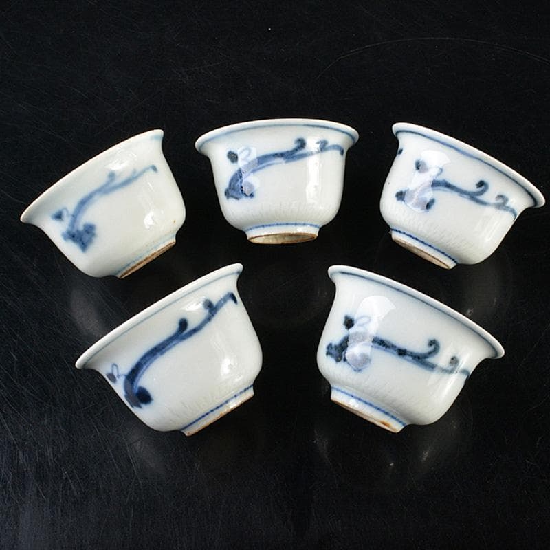 Myday公式　伊万里焼　古伊万里染付蔦文　煎茶器　五客　V　R6093