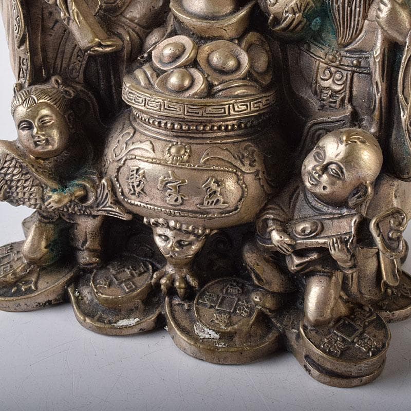 仏教美術　青銅古銅　福禄寿三星像　縁起物　置物　V　7833