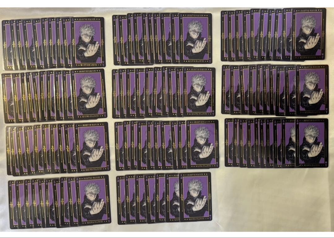 呪術廻戦　五条悟　箔押しトランプ　生ブロマイド　コレクション缶バッジ　名場面