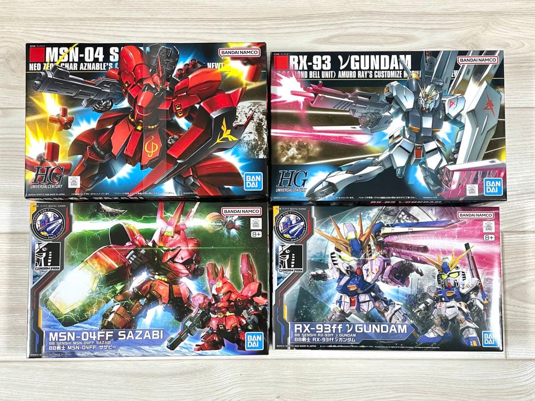νガンダム & サザビー HG&SD(SIDE-F限定) 4体セット 新品未組立