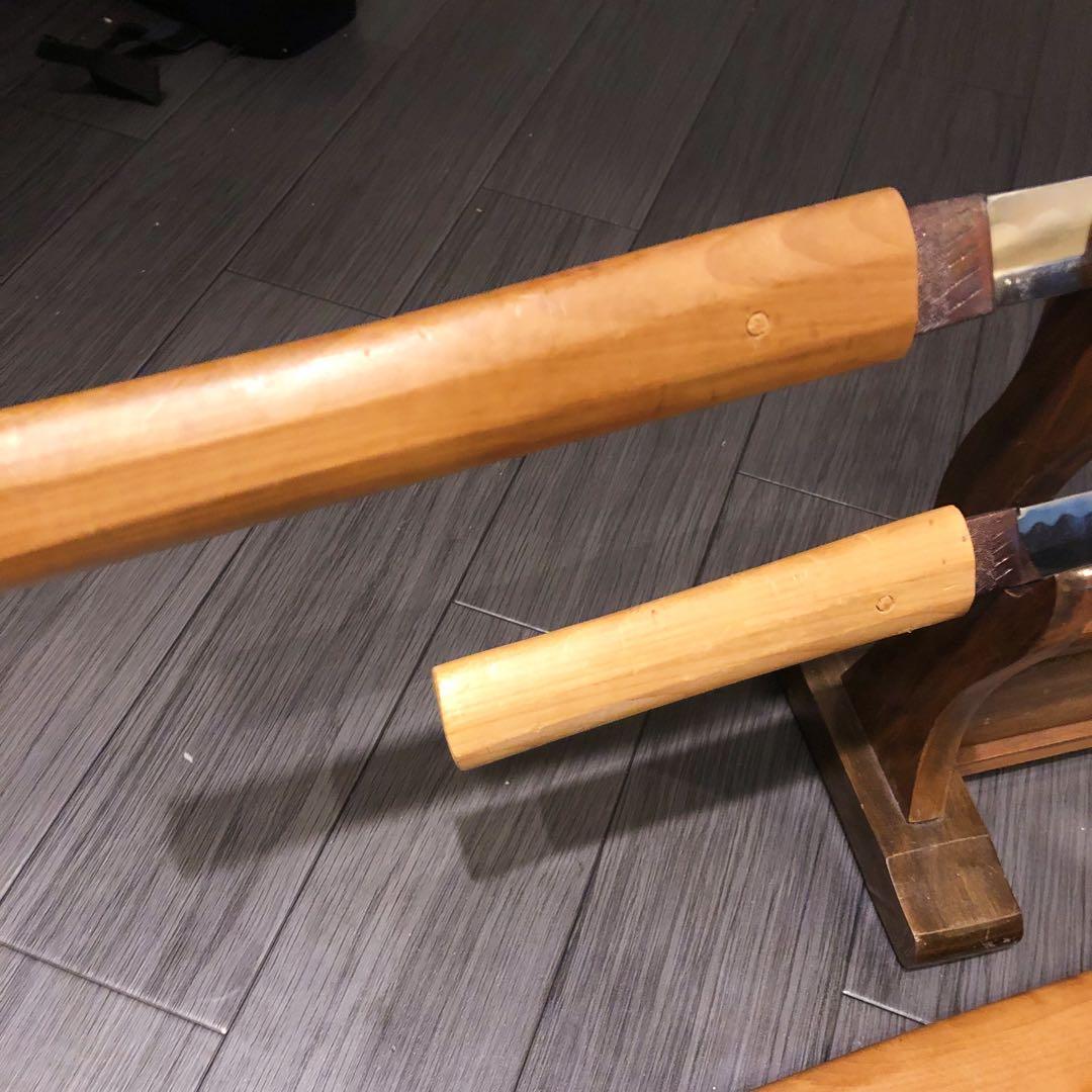 本格模造刀 白鞘 合金製 大小セット　長脇差　2本　拵え　太刀　居合刀