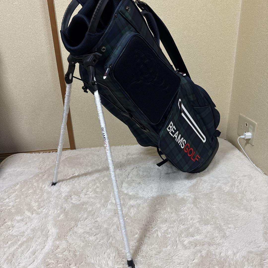 【新品】BEAMS GOLF NEW キャディバッグ ブラックウォッチ　スタンド