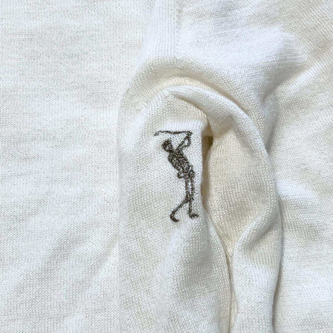 MARK&LONA ホワイト Vネック セーター カシミヤ カシミア100% M