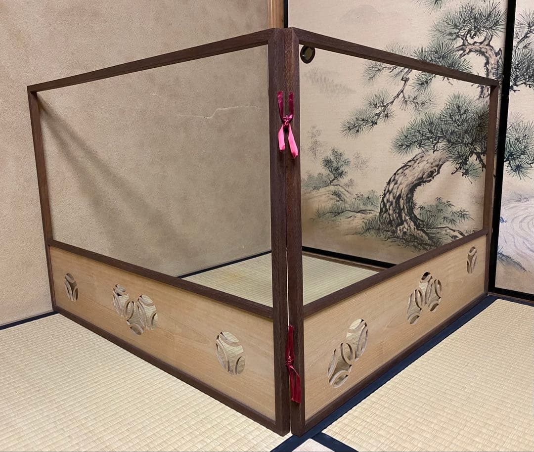 茶道具　風炉先屏風　ツボツボ　美品