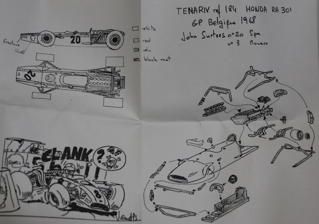 超希少テナリブ（伊）製ホンダＦ１　RA301 　レジン・メタル組立キット１／４３