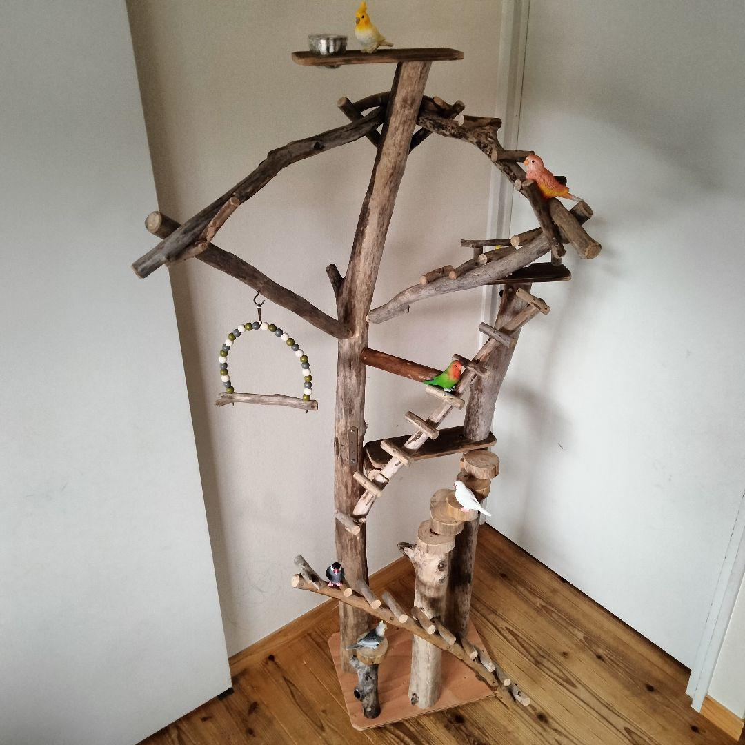 まっきー バードアスレチックジム大型 天然木 自然木 止まり木 インコ