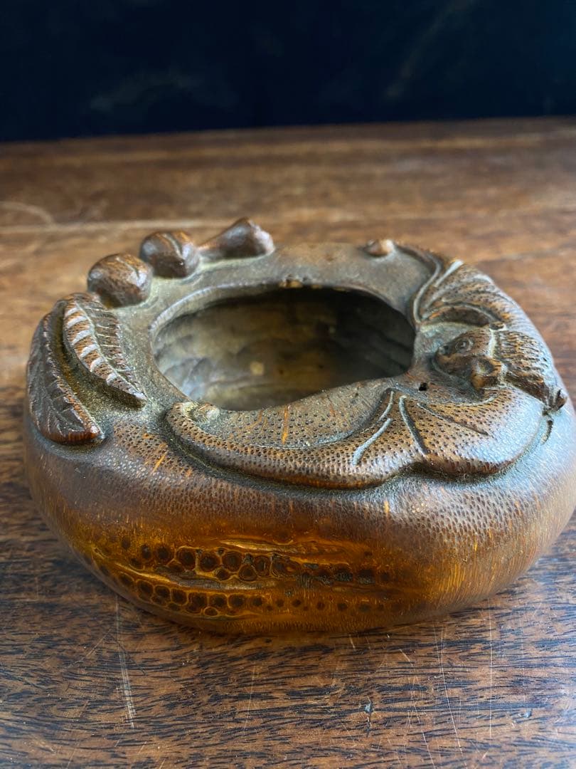 竹製灰皿　水滴　2個セット　木工　竹製品　古美術　骨董品