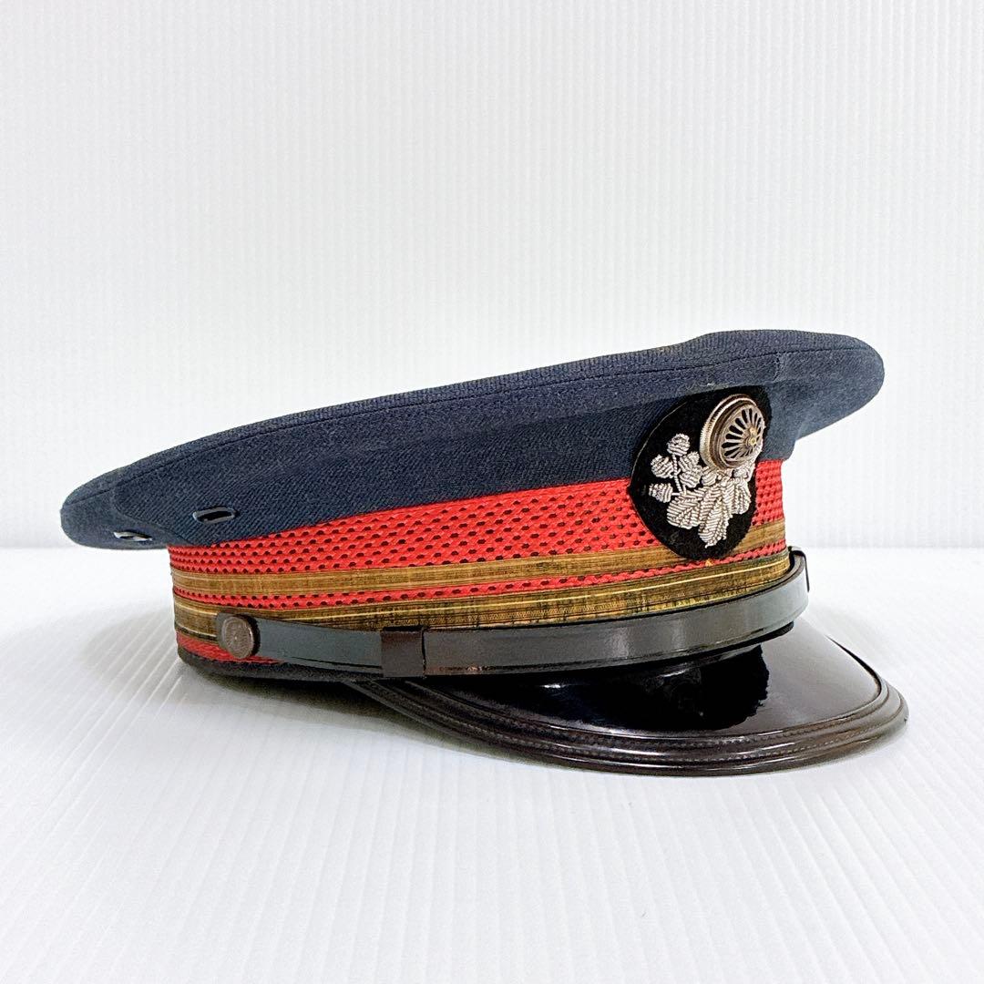 【功績章付き】日本国有鉄道 駅長帽子 当時物 制帽 ヴィンテージ 銀細工 純銀