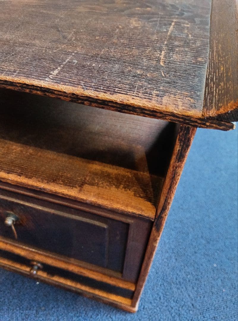 アンティーク　引出し付木箱　茶箱　 小型引出し　小型棚　収納　和風