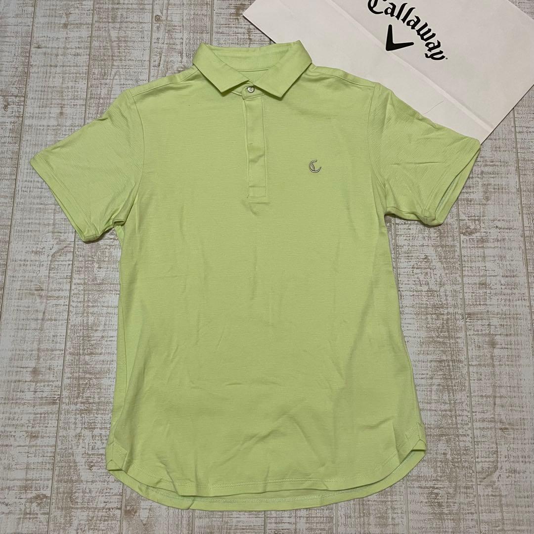 新品 キャロウェイ レッドレーベル 半袖シャツ 無地 ライトイエロー Lサイズ