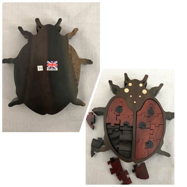 TRIGSAWパズル てんとう虫 多重層木製パズル インテリア