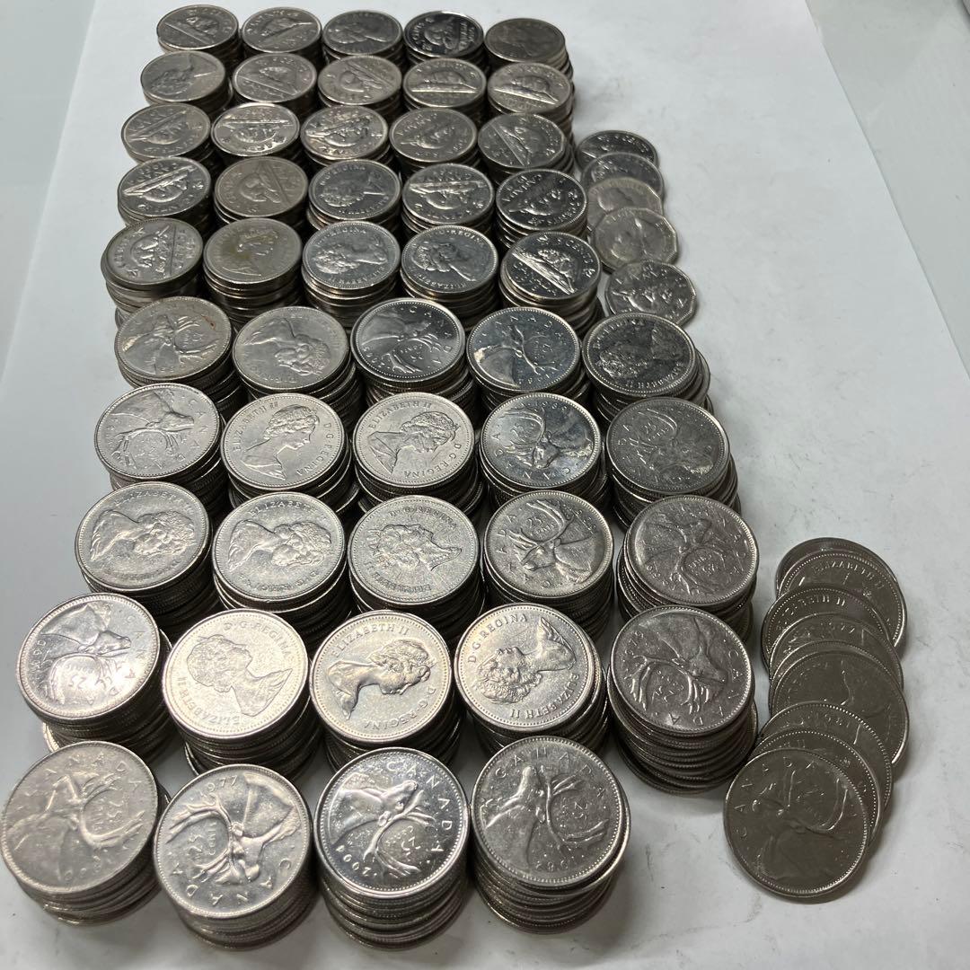 カナダ　25セント　トナカイ　249枚　ビーバー　5セント　255枚　まとめ売り