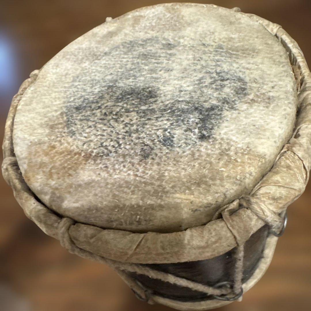 インド　太鼓　コンパクト革製ドラム