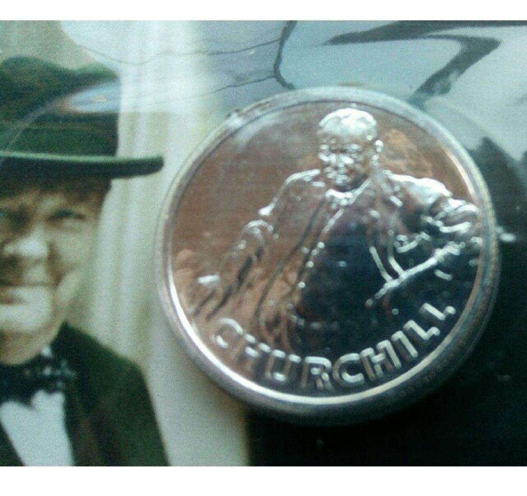英国イギリス￡20 ポンド 銀貨 999ag 15.71g 27mm チャーチル
