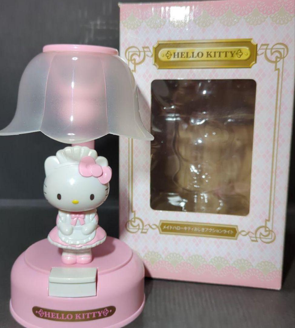 【非売品】メイドハローキティ おじぎアクションライト【希少ピンク】