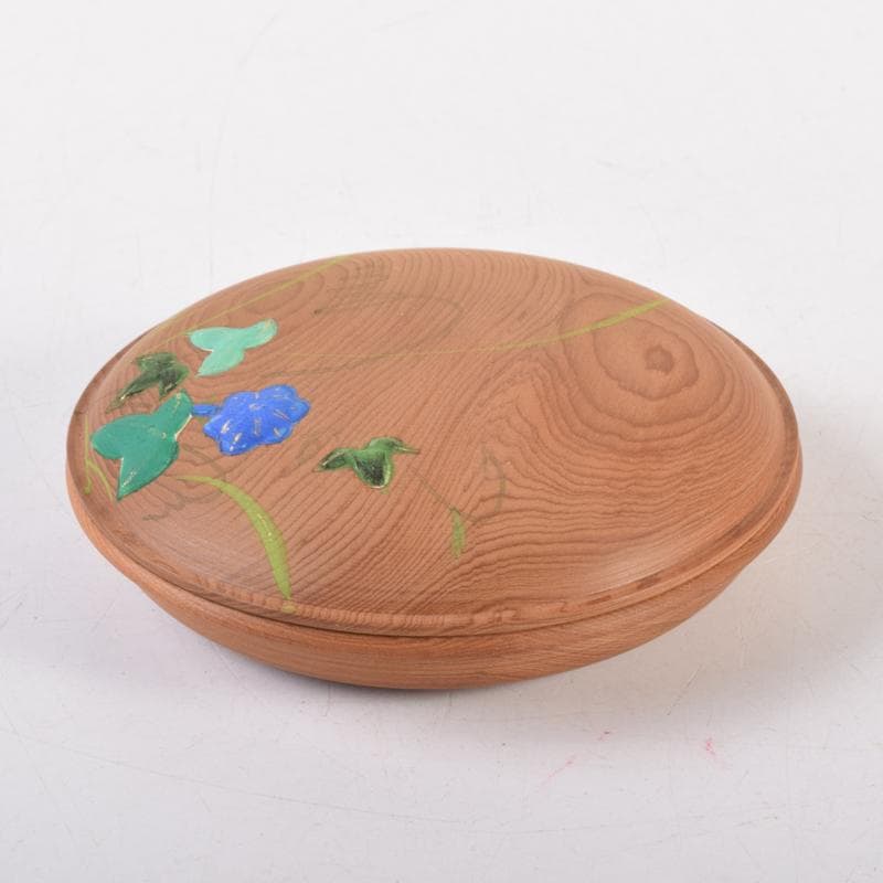 waiwai　茶道具　一位木地　朝顔蒔絵　香合　在銘　共箱　V　7188