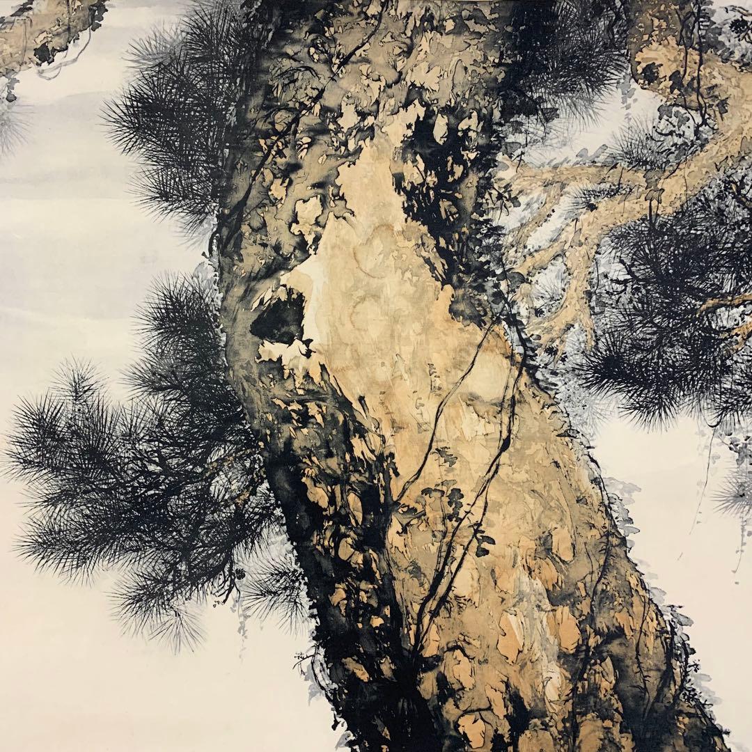 掛軸&風鎮セット 平福百穂 松 共箱 工芸 保証書付 百貨店