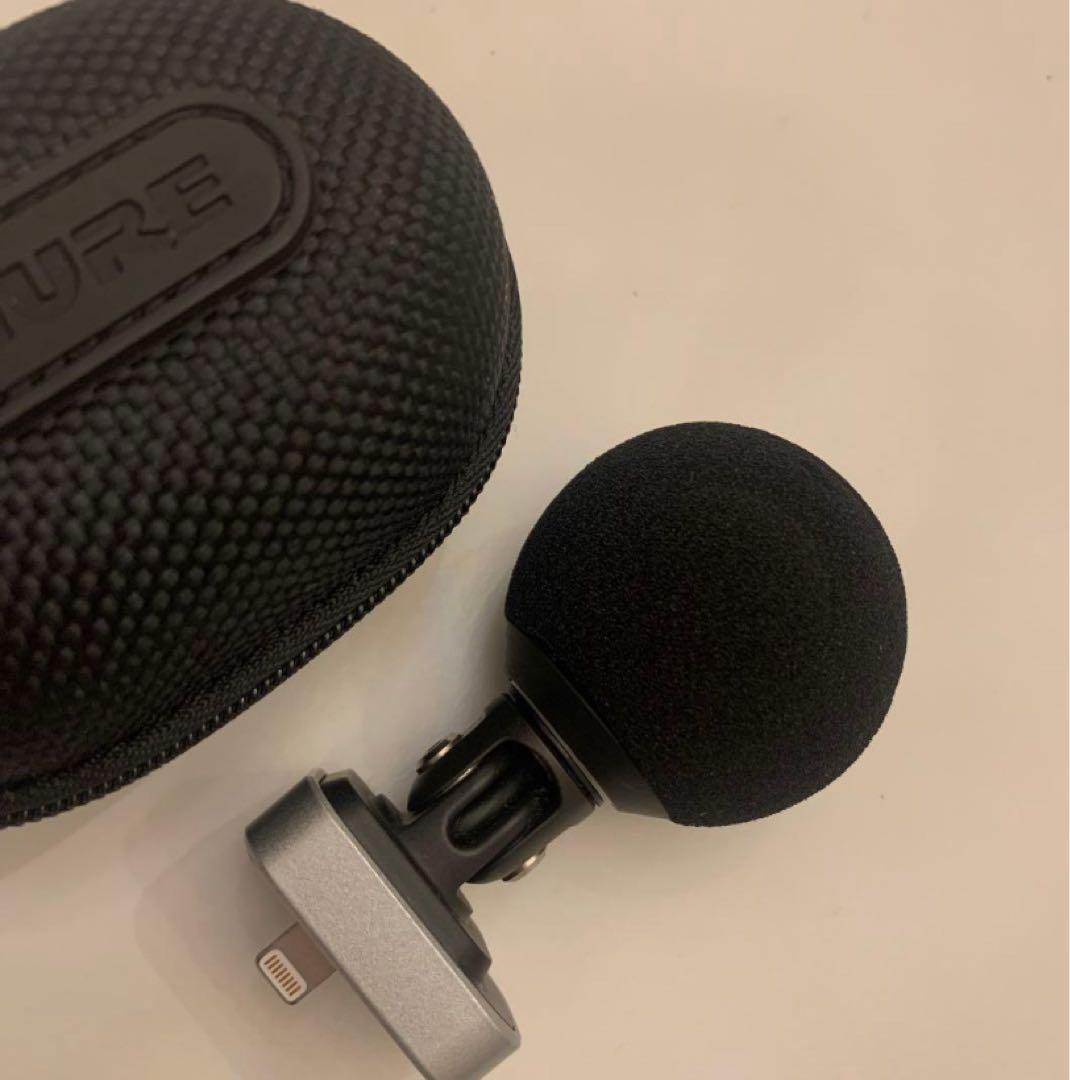 SHURE mv88 コンデンサーマイク ボール型ウィンドスクリーン付き