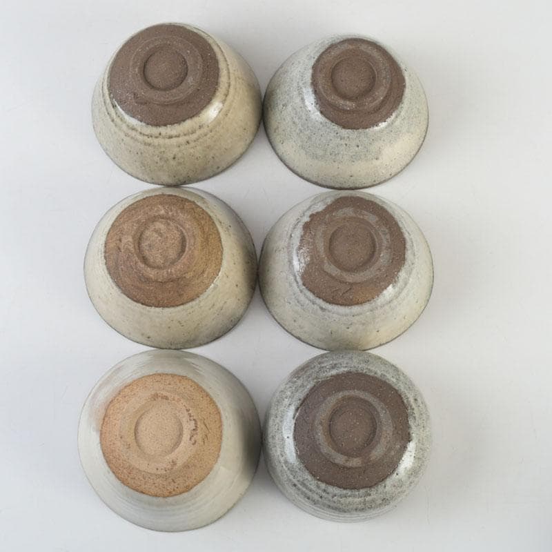 ゆき　茶道具　三蔵窯　粉引など　数茶碗六種十二客　時代箱付　M　9536A