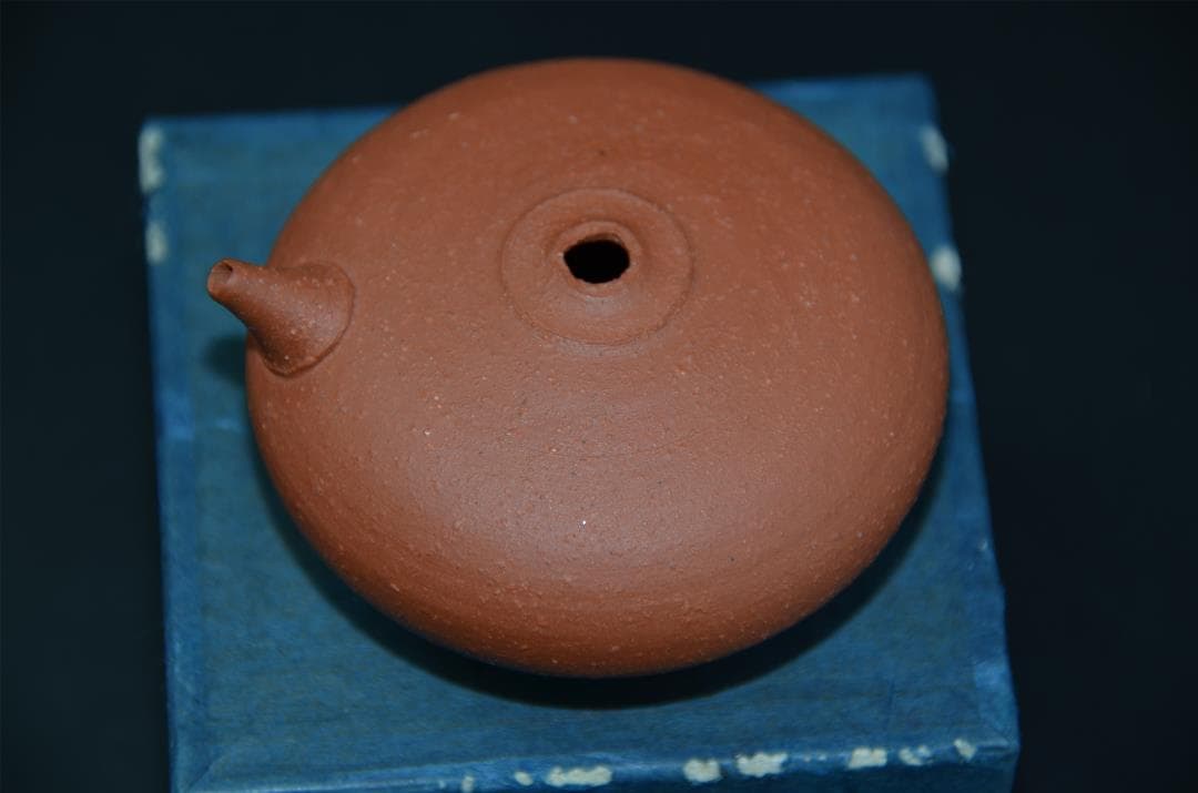 人間国宝『三代山田常山』作 梨皮　朱泥 水滴 常滑焼　朱泥　書道具