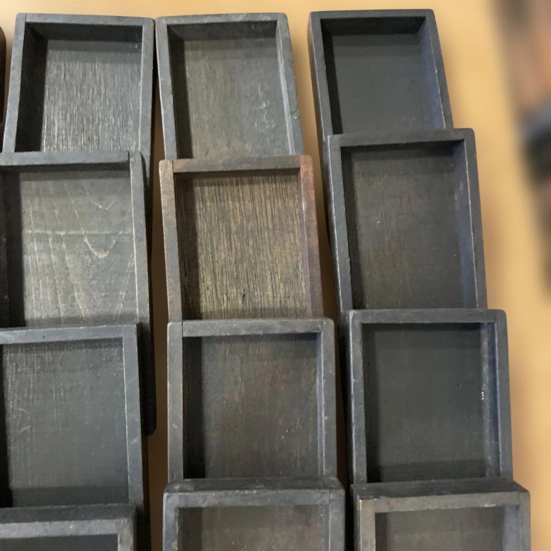 B30-1/活版印刷所で使われていた小箱（文選箱）30枚【古道具】