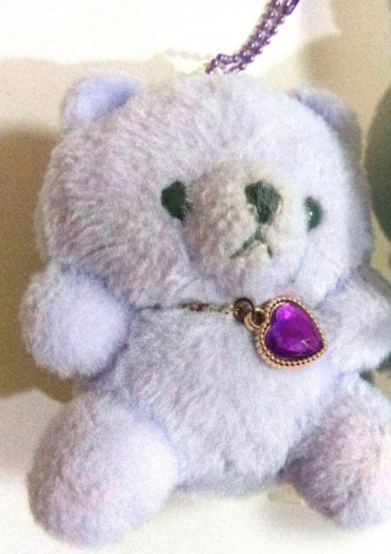 ハッピーバースカラー パステル ベア ハート タグ付き 2月 キーホルダー ⑤