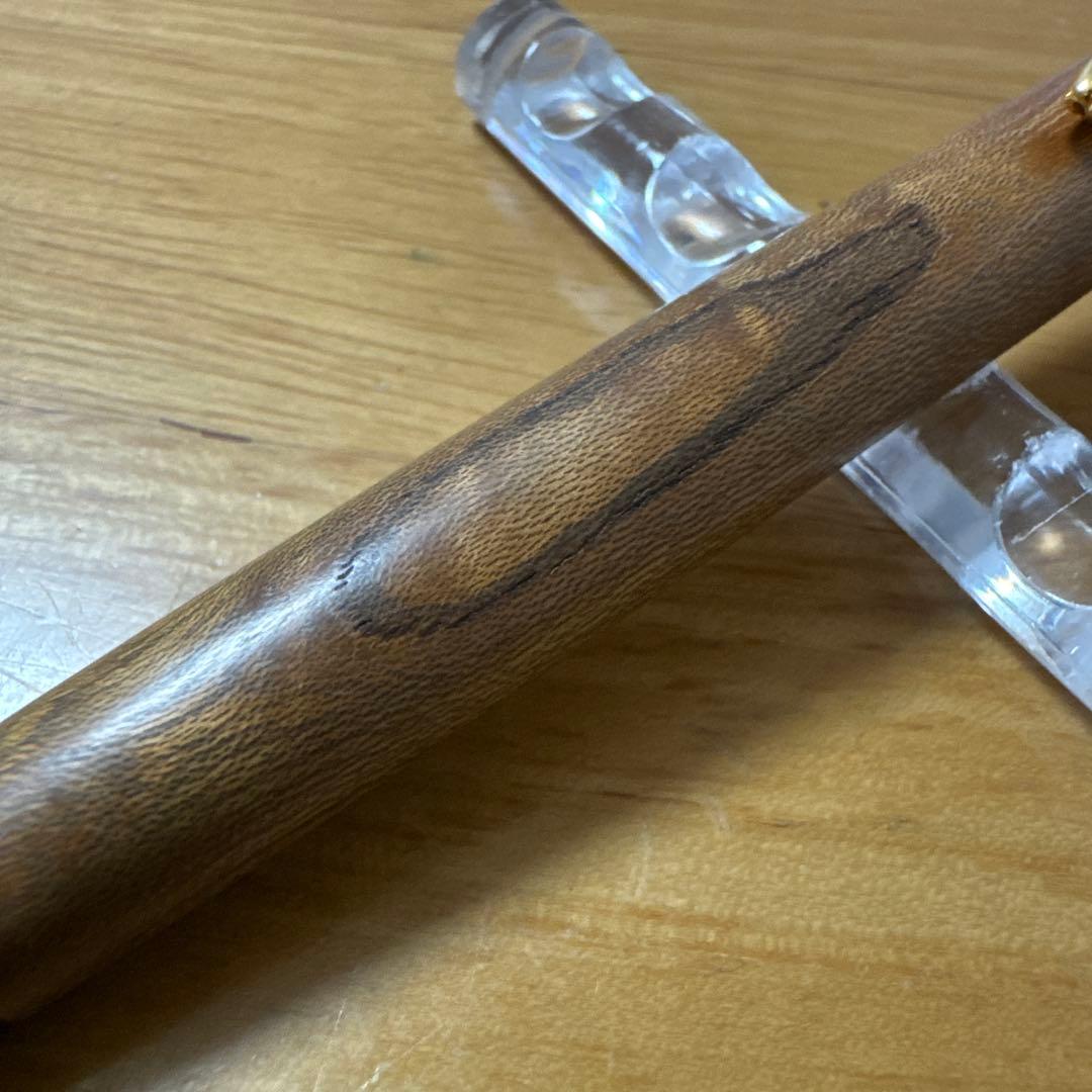 旧型 野原工芸 シャーペン 0.5mm 槐 旧金具 固定型金具 ゴールド 木軸