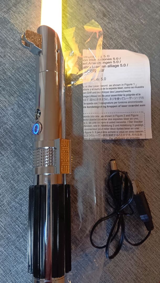 合金製ライトセーバー アナキン仕様 SWギミック 振動 音 光 usb充電 新品