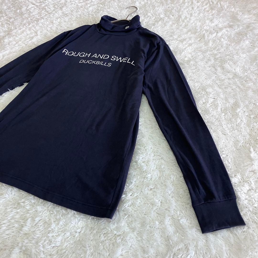 ラフアンドスウェル　長袖　モックネック シャツ　ネイビー M 日本製