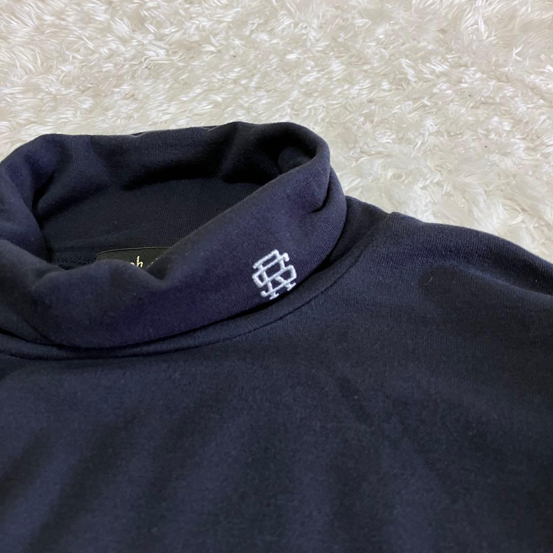 ラフアンドスウェル　長袖　モックネック シャツ　ネイビー M 日本製