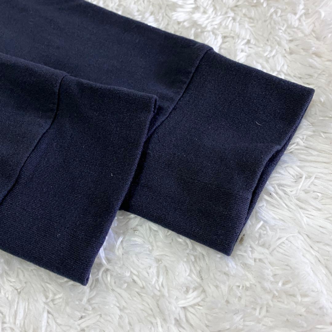 ラフアンドスウェル　長袖　モックネック シャツ　ネイビー M 日本製