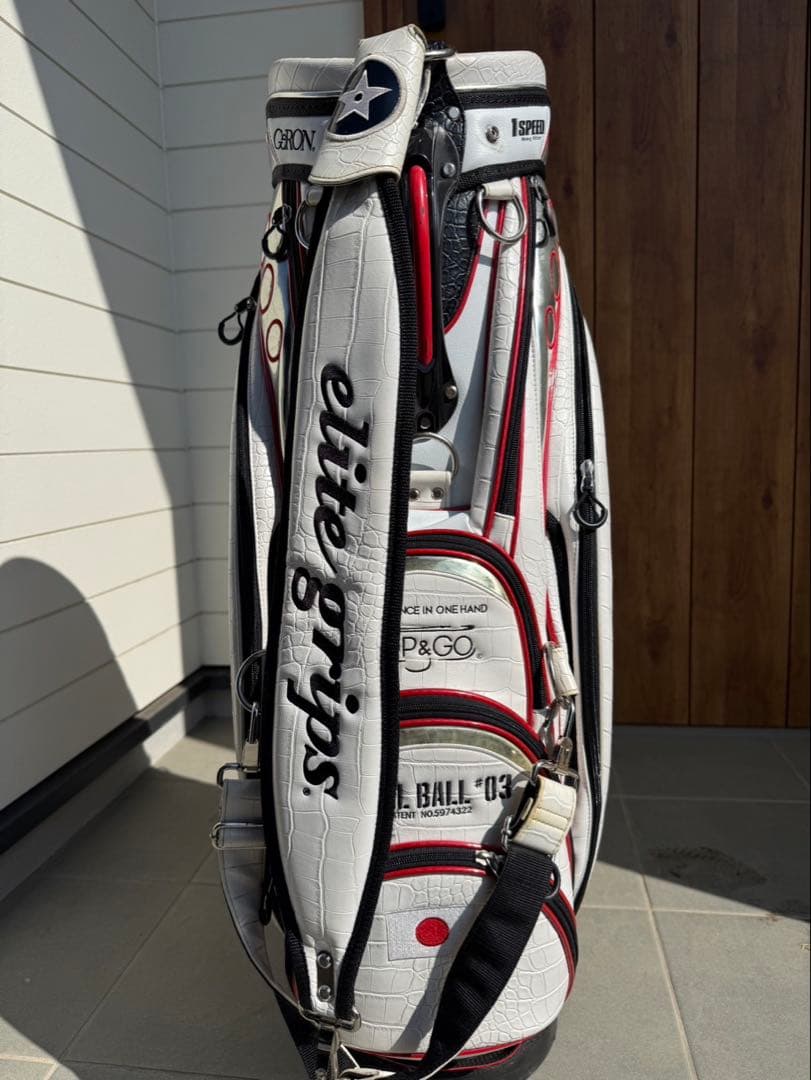 elite grips キャディバッグ ホワイト・レッド・ブラック
