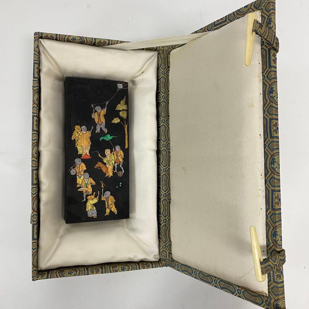 Y 中国墨 九子図古墨 胡開文製 骨董品 墨 書道