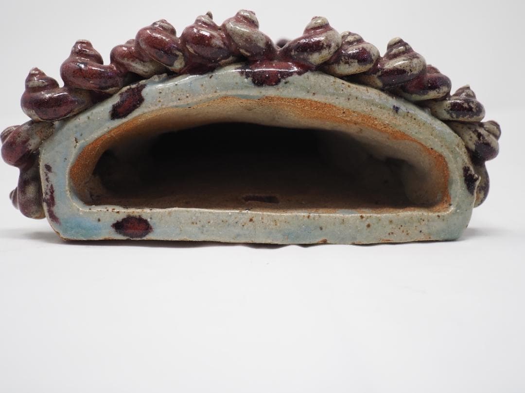 赤いシーサー瓦　沖縄産　レア　琉球　守り神　鬼瓦　縁起物　破邪