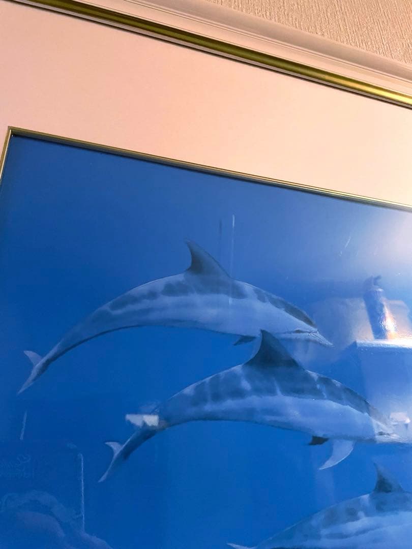 森田剛介　ドルフィン・ブルー　ジークレー　ジクレー　絵画　版画　額装　イルカ