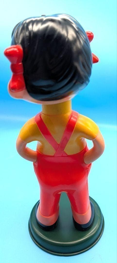 昭和レトロ 首振りペコちゃん 店頭用ソフビ/約３１センチ/台座付