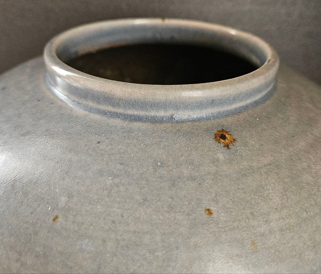 【大名品❗】李氏朝鮮時代　李朝分院手　瑠璃釉　胴継ぎ　壺　算盤形壺　提灯壺