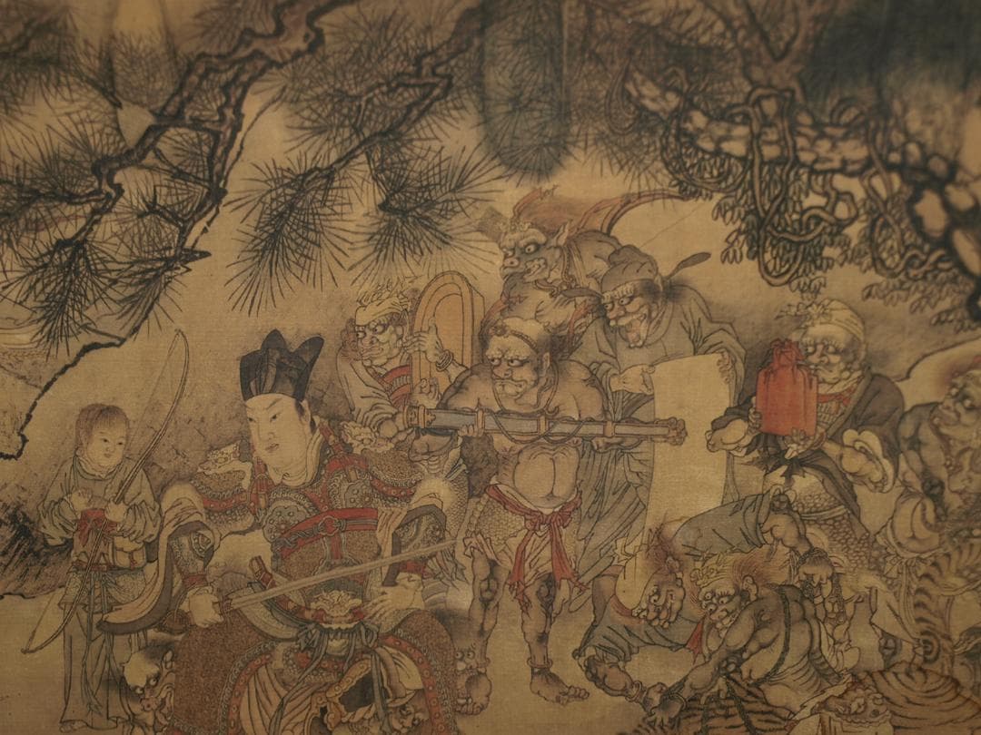 蔵整理　中国時代の絵　激安骨董品　時代不明　掛け軸 BD056A2-3