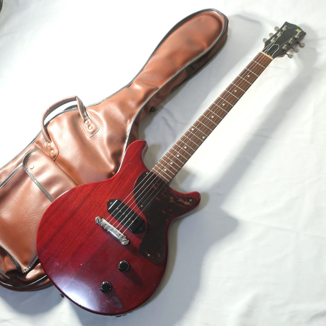 Burny レスポール ジュニアタイプ エレキギター ケース付 弦交換済