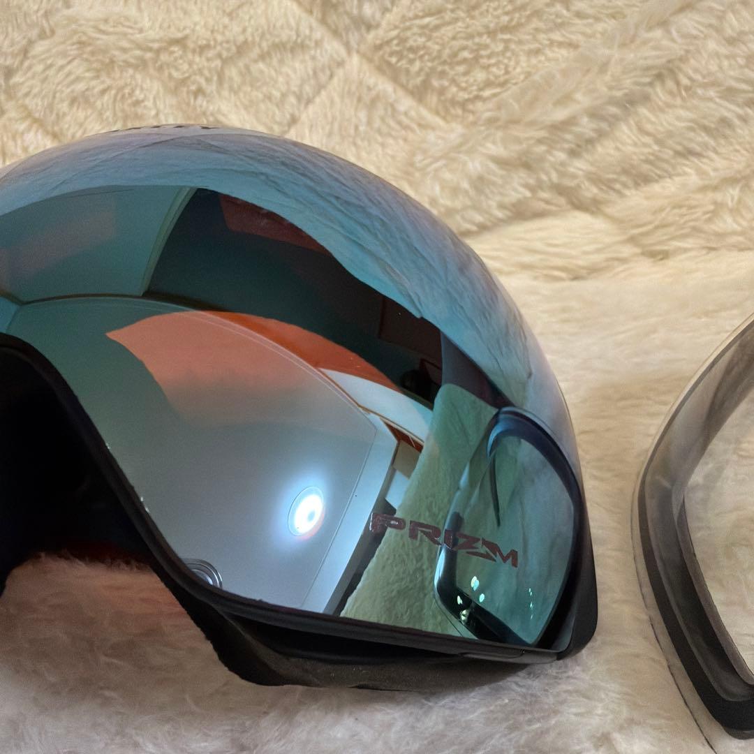 よ*)様 OAKLEY ゴーグル フライトデッキ　ミラー仕上げ 透明予備レンズ付