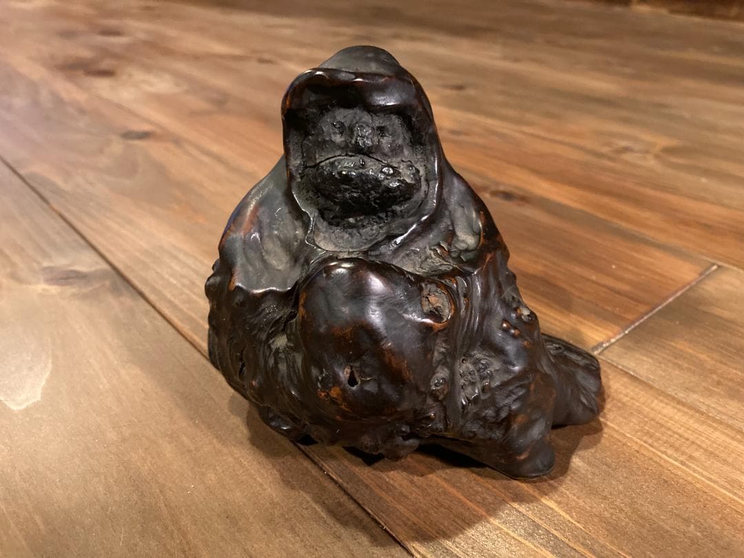 希少 石噛達磨 天然木 瘤木 流木 中国美術 仏教美術 だるま